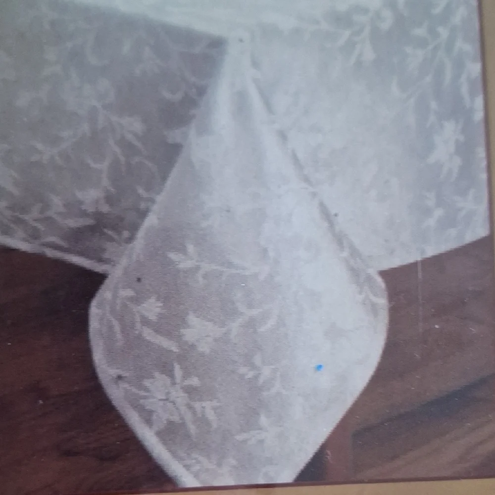 Elegant Ivory Floral Tablecloth